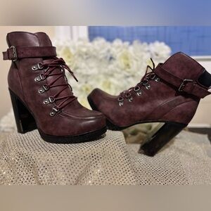 Women's Burgundy Ankle Boots